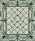 Cream Lattice Border With Vines Rug