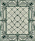Cream Lattice Border With Vines Rug