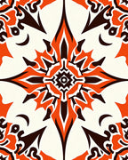Vibrant Orange Floral Starburst Rug