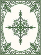 Emerald green botanical medallion framed Rug