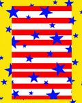 Red White Blue Stars Border Rug