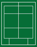 Green White Line Court Rug