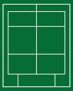 Green White Line Court Rug