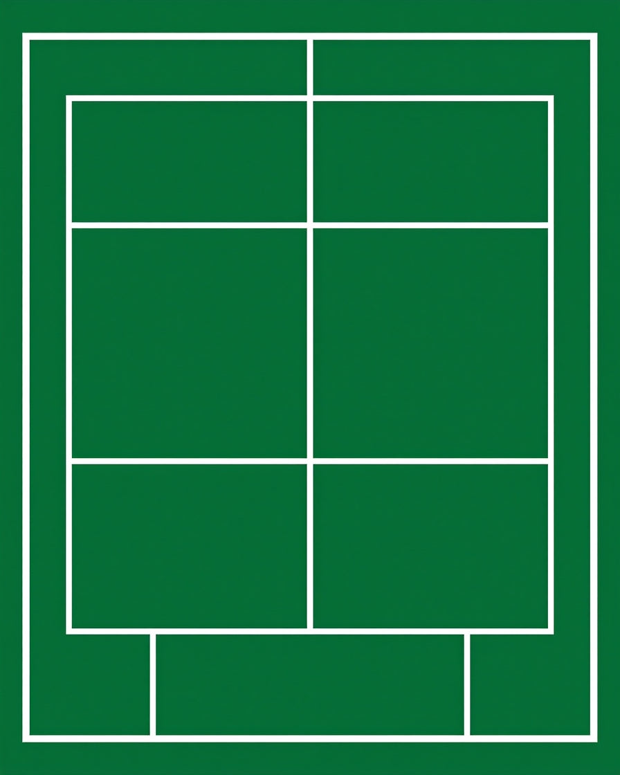 Green White Line Court Rug