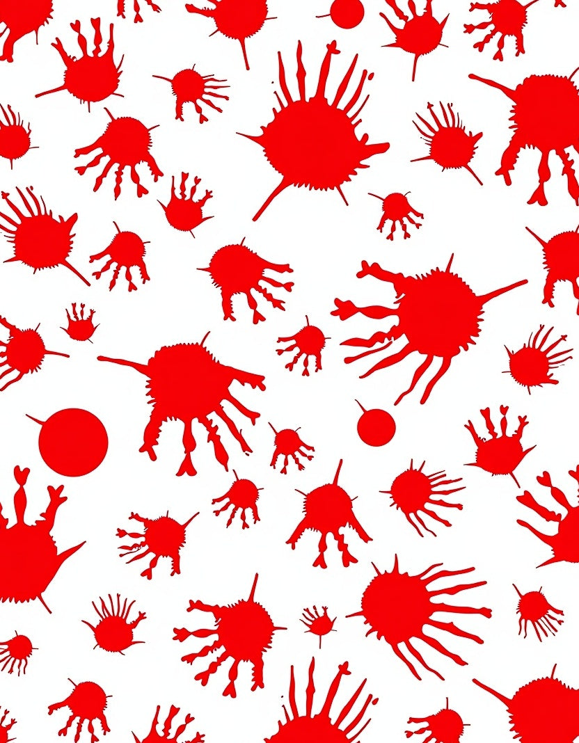 Vibrant Red Splatter Abstract Art Rug