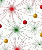 Festive Red Green Gold Ornament Burst Rug