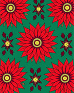 Bold Red Floral Medallion Emerald Rug