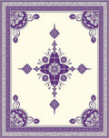 Rich Violet Ornate Floral Medallion Rug