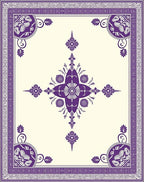 Rich Violet Ornate Floral Medallion Rug