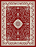 Crimson Ivory Intricate Paisley Medallion Rug