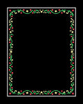 Festive Green Berry Star Border Rug