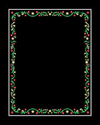 Festive Green Berry Star Border Rug