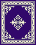 Deep Violet Floral Medallion Border Rug