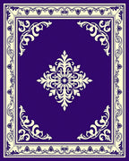 Deep Violet Floral Medallion Border Rug