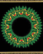 Verdant Festive Wreath Jewel Accents Rug