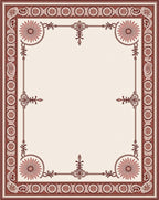 Crimson Floral Bordered Cream Rug