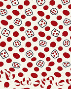 Red Polka Dots Dice Scatter Rug