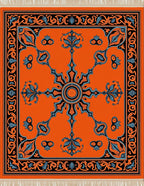Vibrant Orange Floral Sunburst Rug