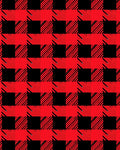 Bold Red Black Checked Lined Blanket Rug