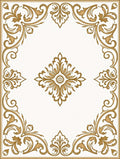 Golden Vine Scroll Medallion Rug