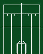 Deep Green Geometric Court Rug