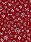 Red White Snowflake Winter Collection Rug