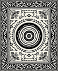 Bold Black White Mandalas Frame Rug