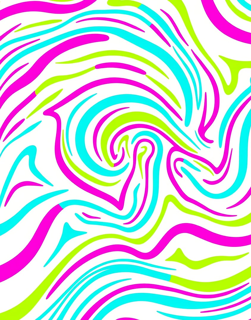 Vivid Neon Swirl Abstract Rug