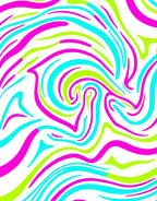 Vivid Neon Swirl Abstract Rug