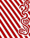 Bold Red Striped Swirl Rug
