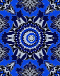 Bold Blue Medallion Kaleidoscope Rug