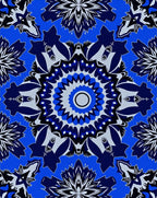 Bold Blue Medallion Kaleidoscope Rug