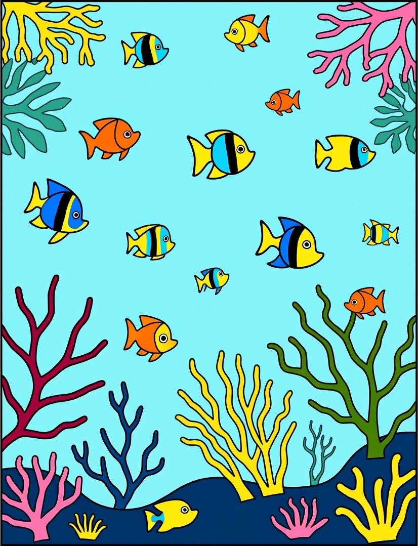 Oceanic Coral Reef Fish Assortment Rug