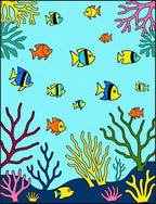 Oceanic Coral Reef Fish Assortment Rug