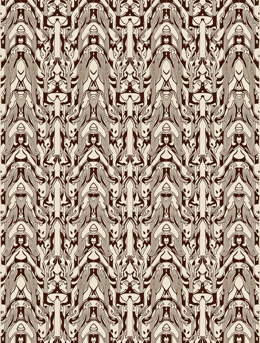 Art Nouveau Sepia Organic Flow Rug