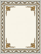 Elegant Gold Leaf Scroll Border Rug