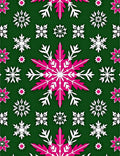 Festive Pink Snowflake Emerald Scatter Rug