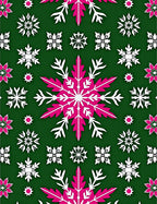 Festive Pink Snowflake Emerald Scatter Rug