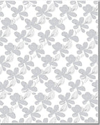 Delicate Gray Floral Swirl Arrangement Rug
