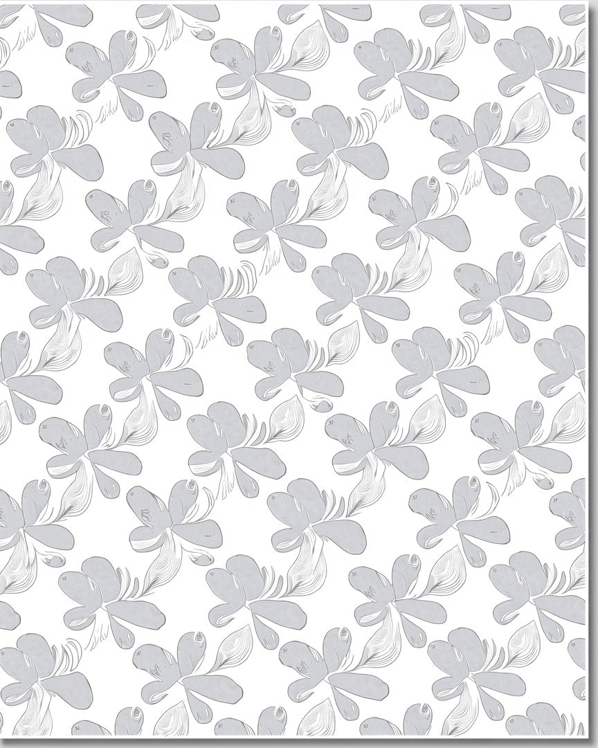 Delicate Gray Floral Swirl Arrangement Rug