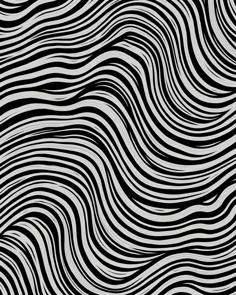 Monochromatic Wavy Line Abstract Rug
