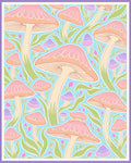 Pastel Mushroom Garden Whimsy Rug
