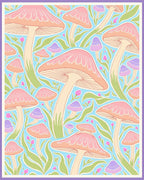 Pastel Mushroom Garden Whimsy Rug