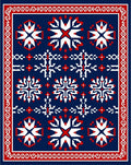 Navajo Inspired Red White Star Rug