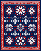 Navajo Inspired Red White Star Rug