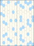 Light Blue Hexagon Geometric Grid Rug