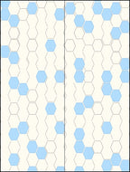 Light Blue Hexagon Geometric Grid Rug