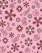 Pink Snowflake and Swirl Medley Rug