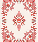 Coral Floral Arch Creature Medallion Rug