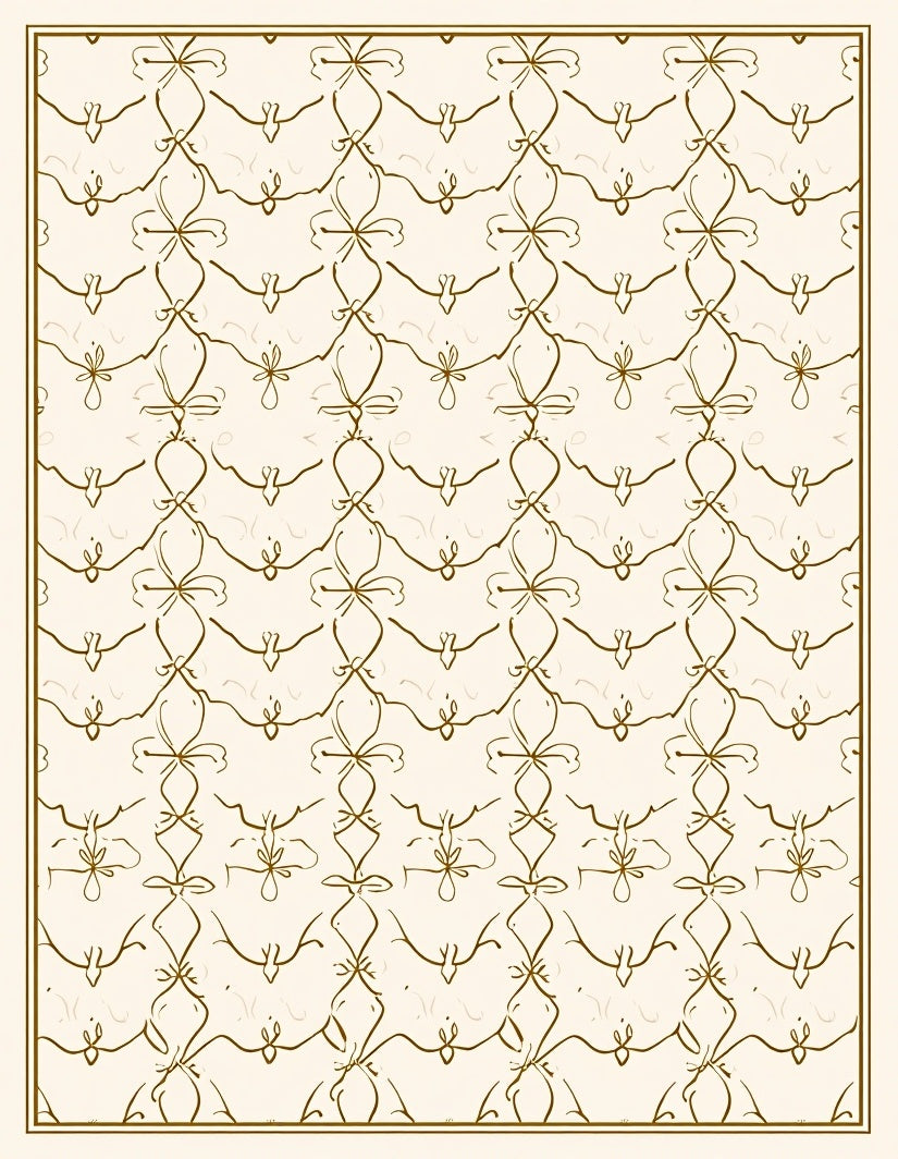 Cream Gold Filigree Net Rug